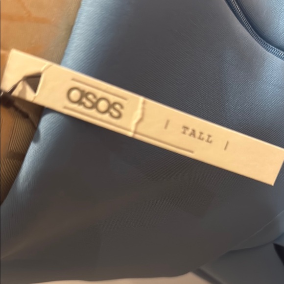 NWT Elegant Strapless Pale Blue ASOS Dress in Stretchy Scuba Fabric - Picture 3 of 4